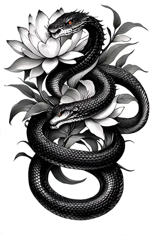 Snake And Lotus