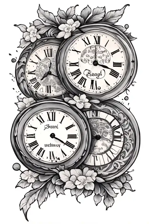 2 Clocks With Dates And Kids Names