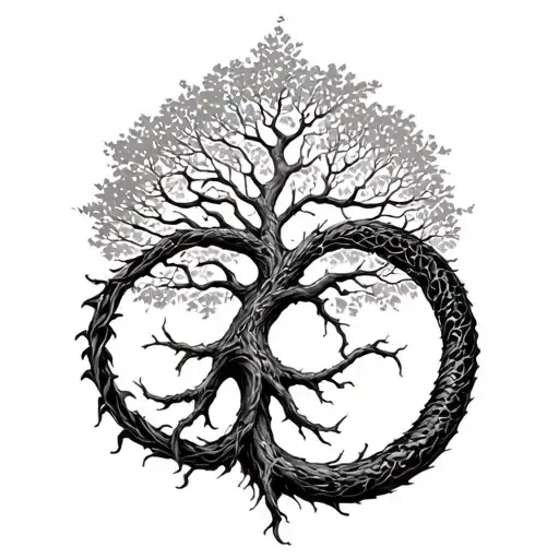 Ouroboros Tree Of Life Intertwined