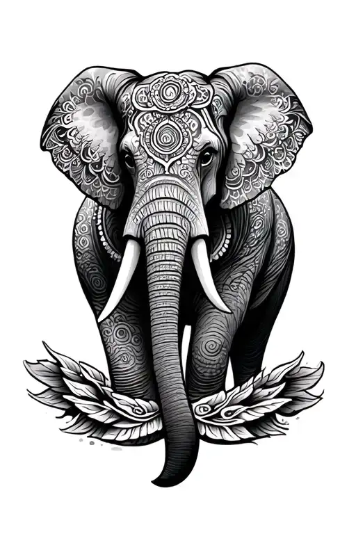 Mandala Design Elephant Head