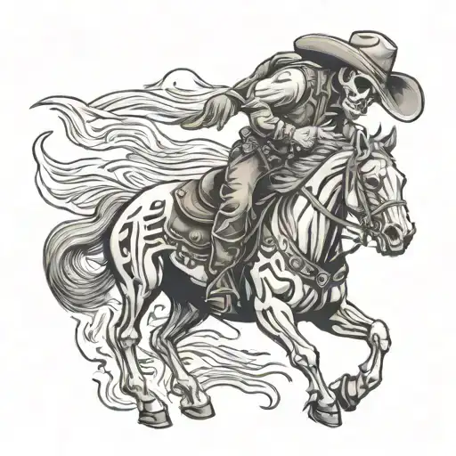 Skeleton Cowboy Riding A Horse