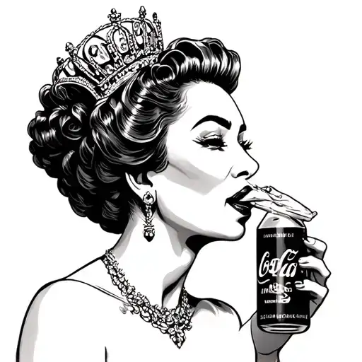 The Queen Snorting A Line Of Coke