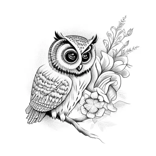 Owl With Flowers And The Dutch Flag