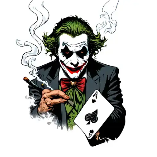 The Joker With Playing Cards Smoking A Joint