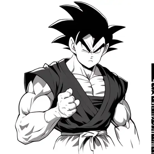 Dragonballz Gohan Tattoo Black And White Drawing
