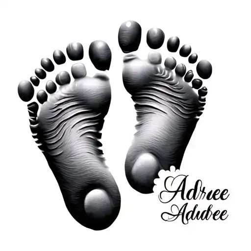 Baby Footprint And Name Audree