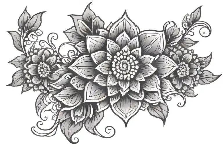 Mexican Flower Mandala Design
