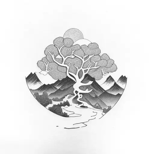 Black Mountain With Nature