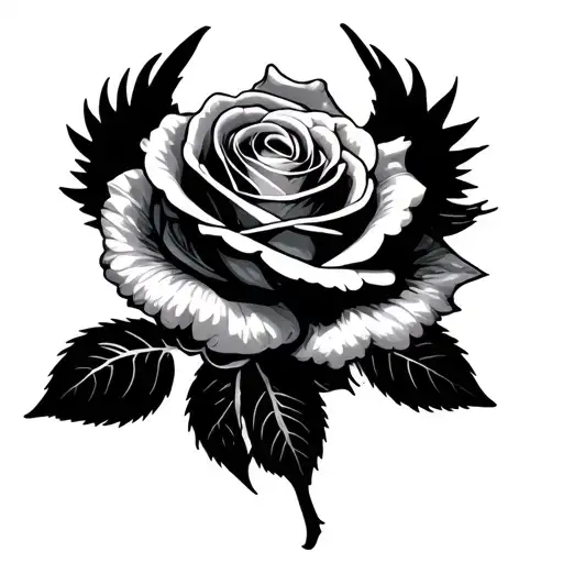 Rose With Shadow Wings Spread