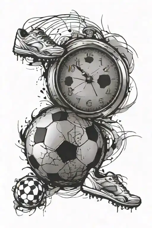 3 Clocks Inside A Big Soccer Ball