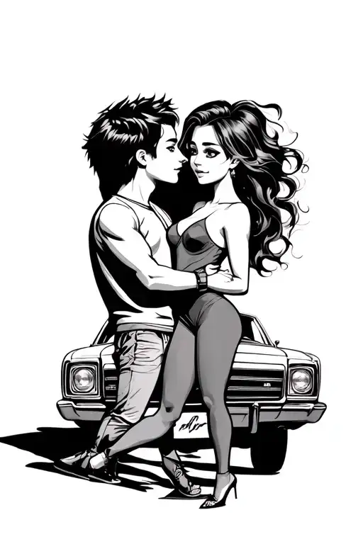 A Couple Near The Car