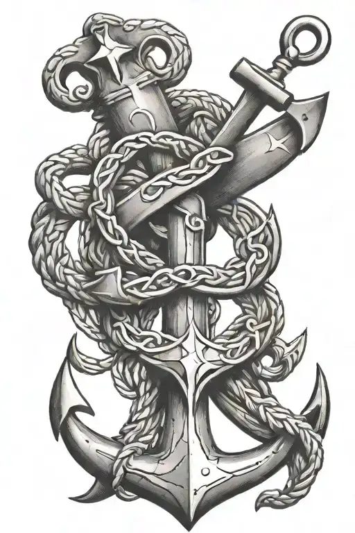 Anchor Infinity Symbol Intertwined With North Star