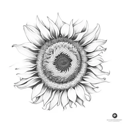 Sunflower In The Middle And Other Flowers Around