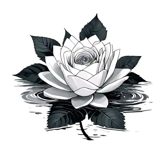 Rose And Water Lily