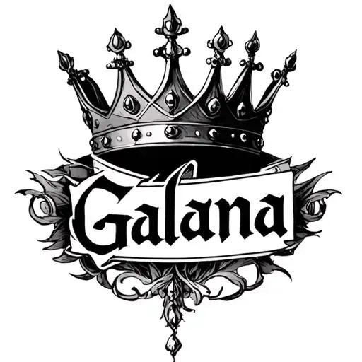 Create A Tattoo Of A Crown With The Name Galana Inside