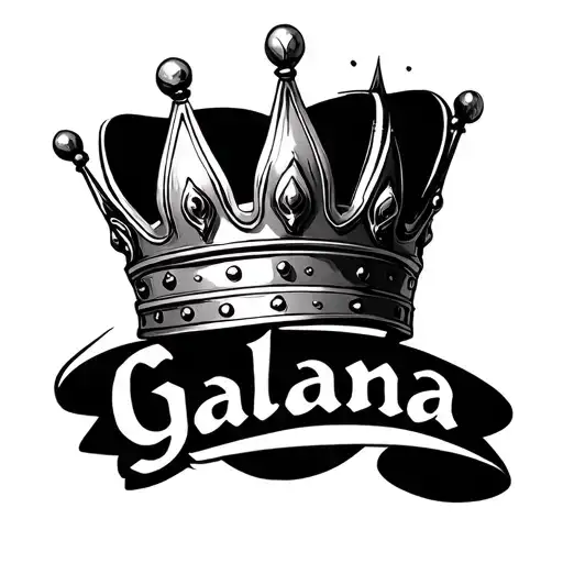 Create A Tattoo Of A Crown With The Name Galana Inside