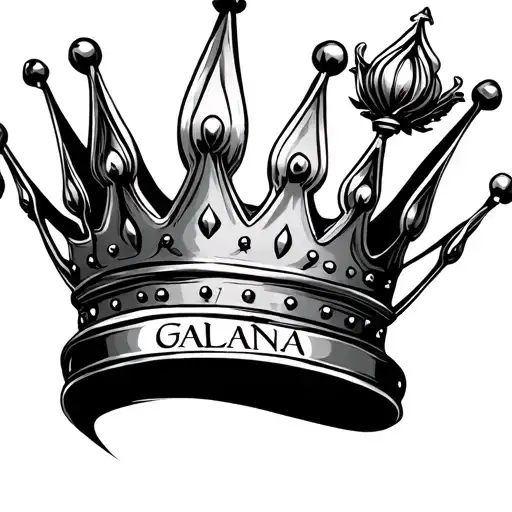 A Crown With The Name Galana Inside Representing The Client's Love
