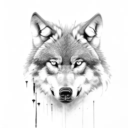 Wolf With Human Skull