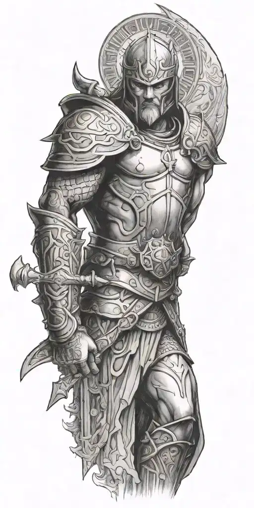 A Cathedraul With A Warrior Standing In Front Of It