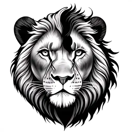 Combine Left Side Lion Face With Right Side Lioness Face