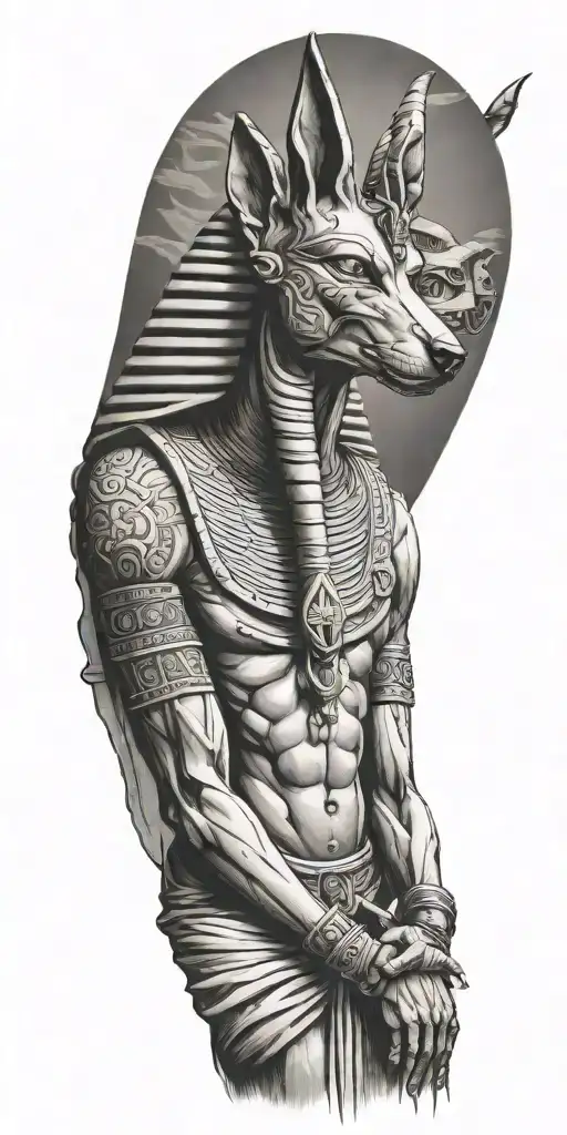 Anubis Egiptian God Holding Life In His Hands