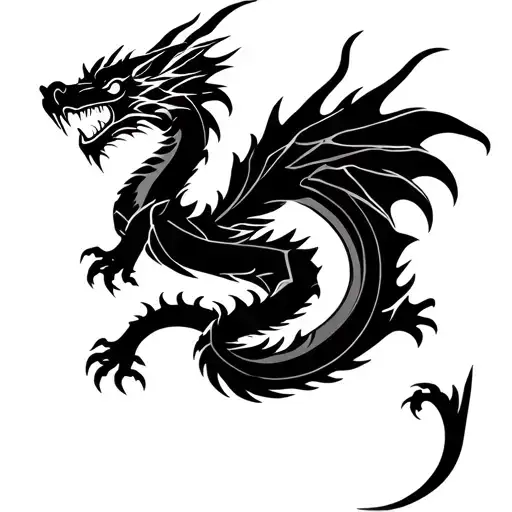 Simple Wood And Metal Element Chineze Zodiac Dragons