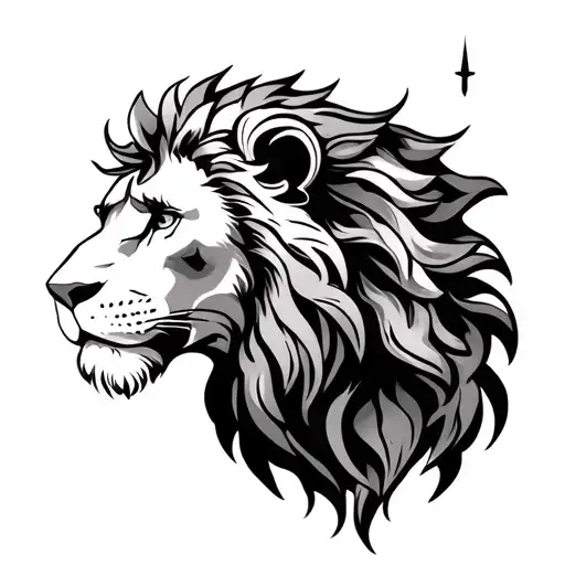 Memorial Tattoo Design Combining Libra And Lion