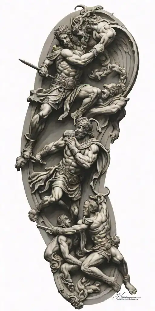 Roman Gods Battling