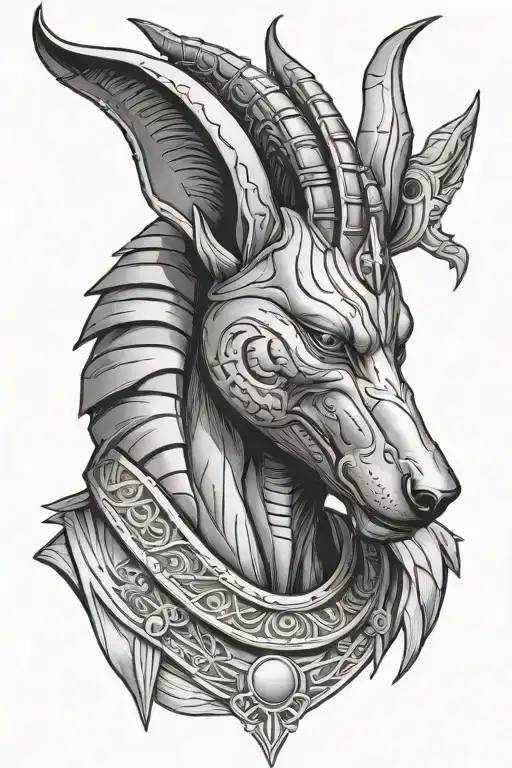 Anubis Portrait With Half