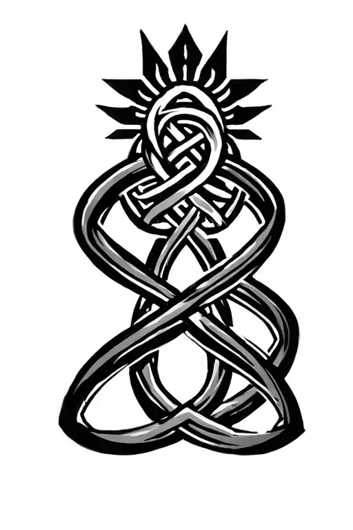 Sacred Witch Knot And Geometric Symbols Along The Spine