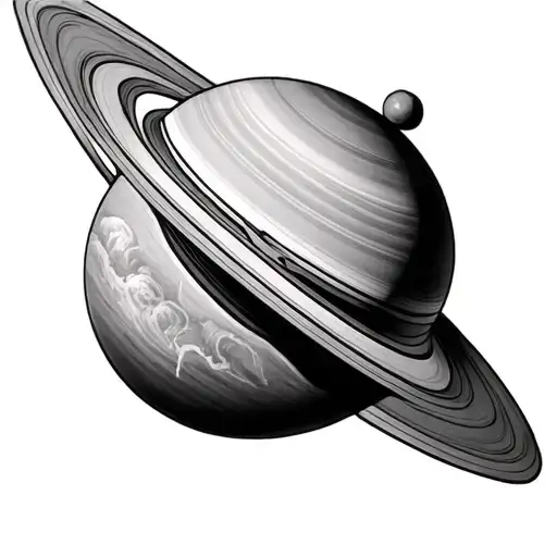 Realistic Saturn Sketch With Faith
