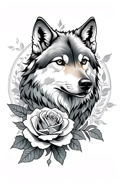 Wolf Blended By Roses Growing