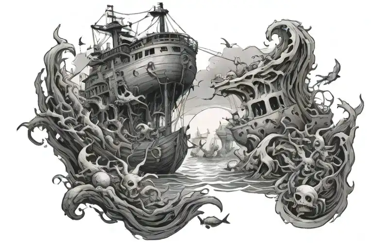 An Underwater Shipwreck Inhabited By Ghostly Alien Creatures