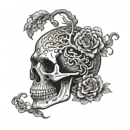 Skull With Brain Open