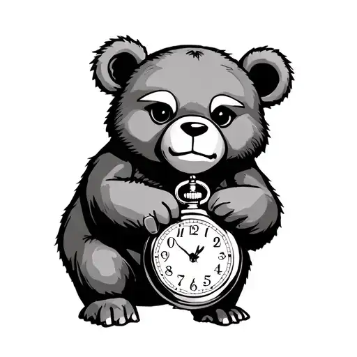 Evil Me To You Bear Holding A Pocket Watch