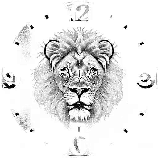 Lion Roses Clock And Cross