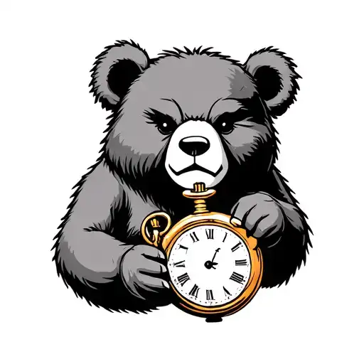 Evil Me To You Bear Holding A Pocket Watch