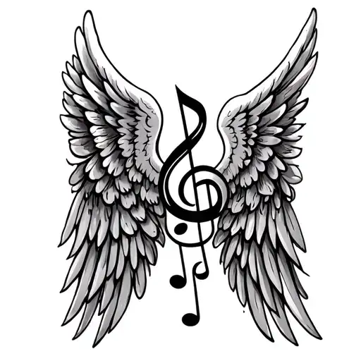 Angel Wings With Music Note