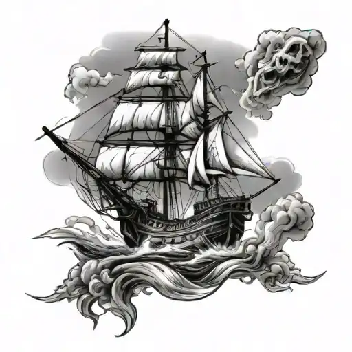 Pirate Ship And Lighthouse