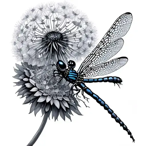 Dragonfly And Dandelion