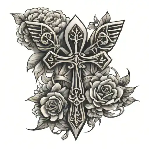 Ankh With Flowers Growing