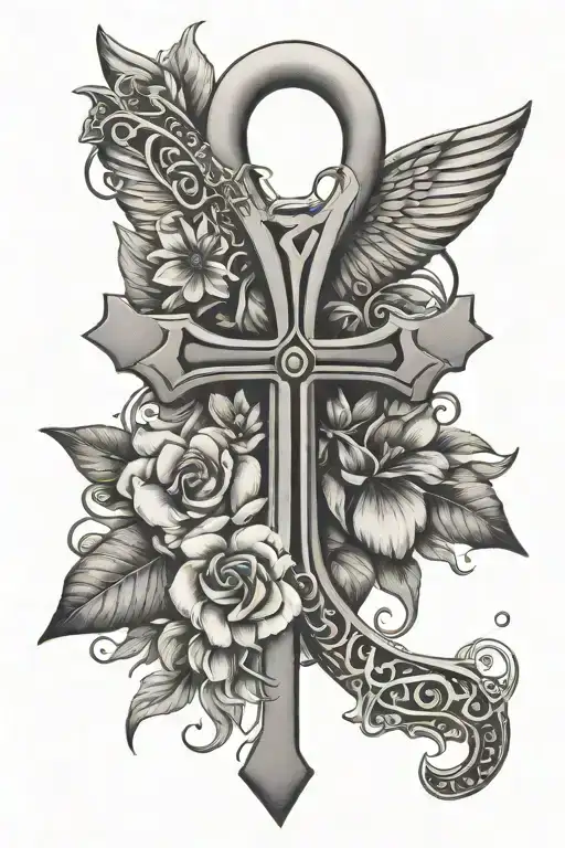 Ankh With Flower Blooming