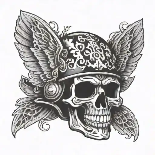 Flight Helmet As A Mexican Skull With Texas Designs