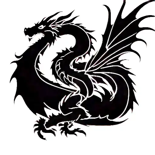 Flying Dragon Silhouette
