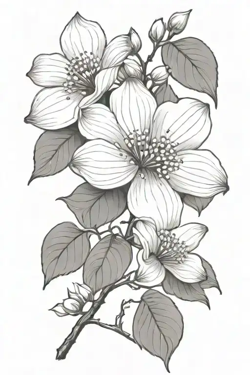 Flowering Dogwood Tree Branch