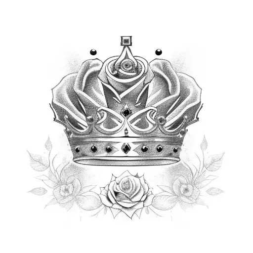 Crown Surrounded By Roses
