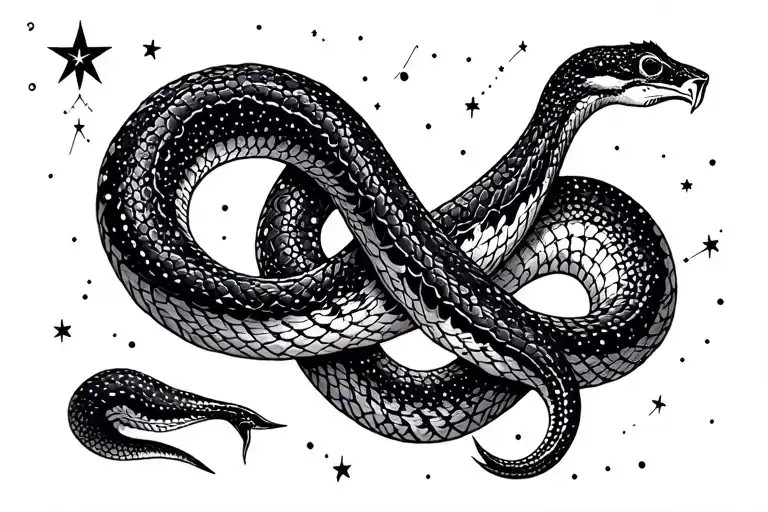 Orion Star Constellation With A Snake