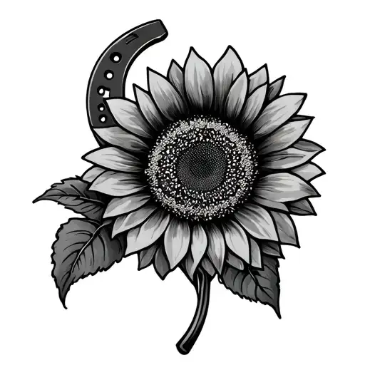 Horse Shoe And Sunflower