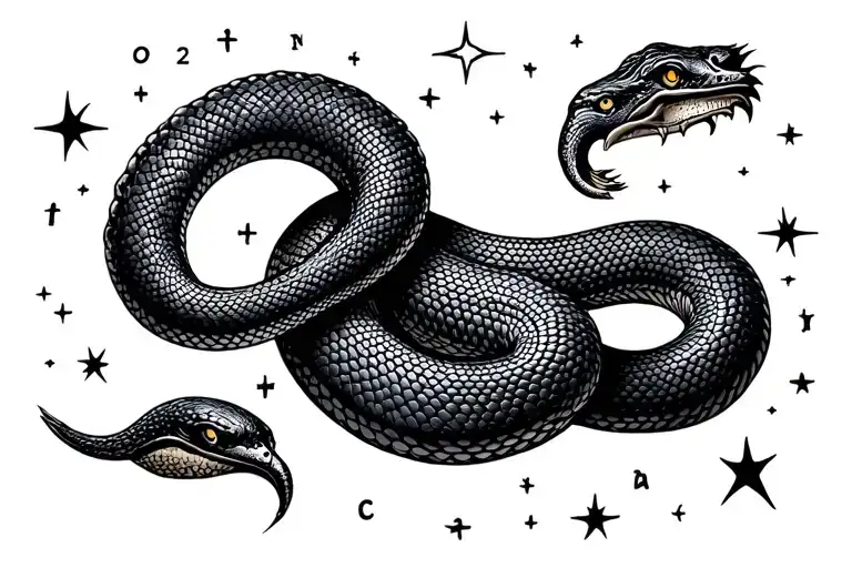 Orion Star Constellation With A Snake