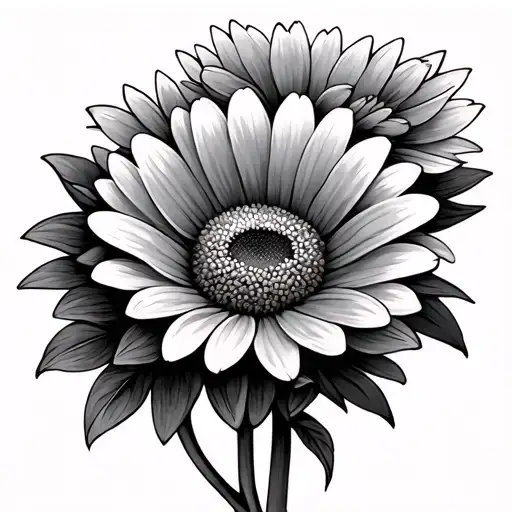 Daisy And Chrysanthemum Flowers Intertwined